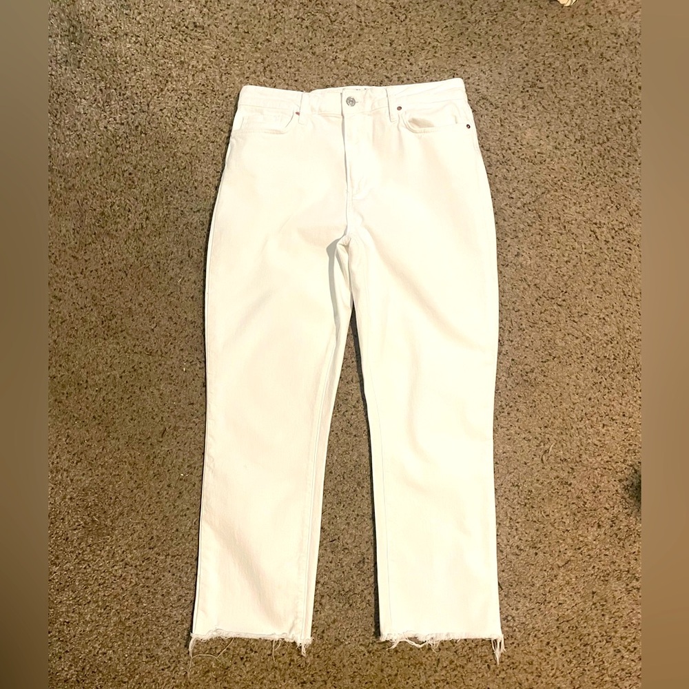 PAIGE Women's Cropped White Jeans